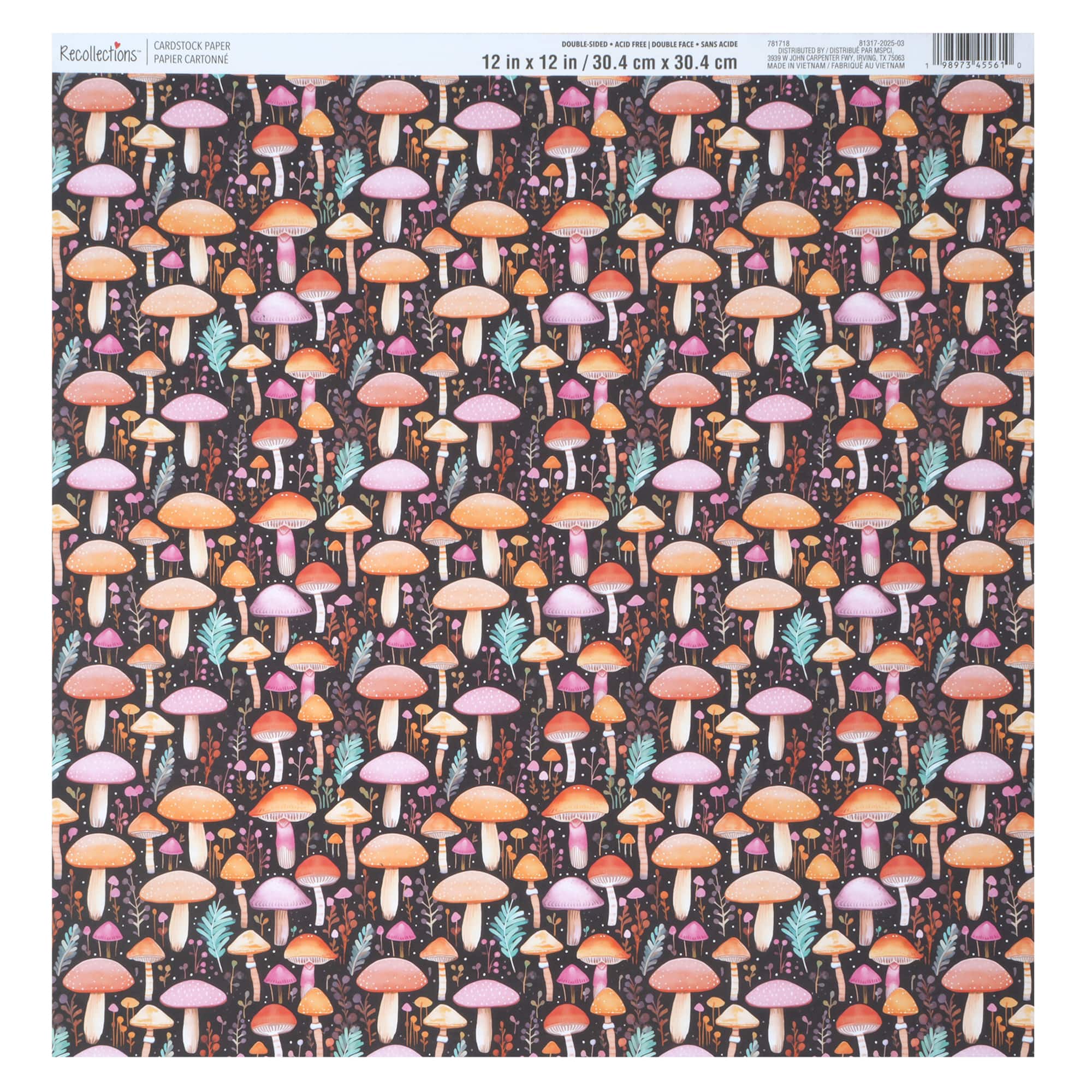 12" x 12" Double-Sided Mushroom Cardstock Paper by Recollections